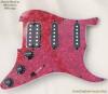 STRATOCASTER ELECTRIC GUITAR PICKGUARD HSS RED PEARL LOADED BLACK PARTS
